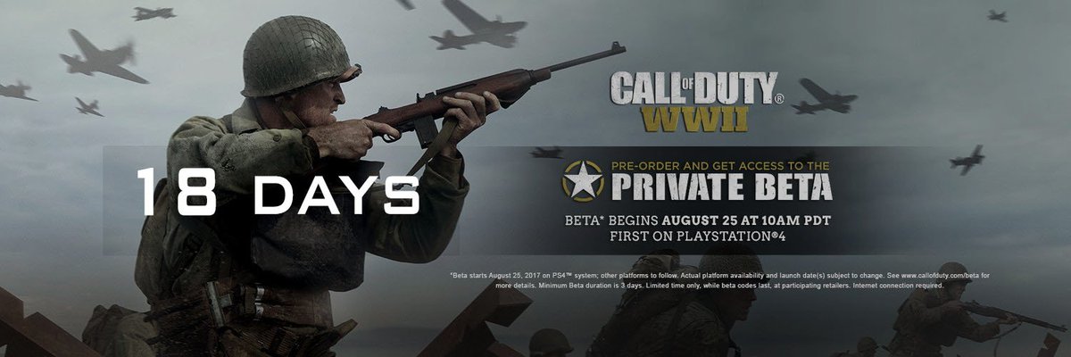 CODJunkieDotCom's tweet photo. 18 Day's for the #CoDWWII Beta https://t.co/OuPdjN7taP