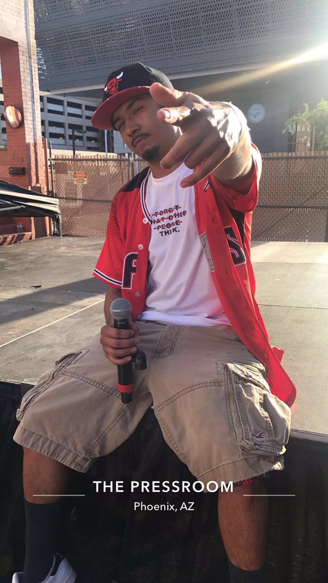 DeeZy_TaughtEm's tweet photo. That Homie Matt rockin a #FWOPT "cancel em out tee" at the #AzsummerJam #Pressroom #respecttheunderground https://t.co/P9fKxqQdeR
