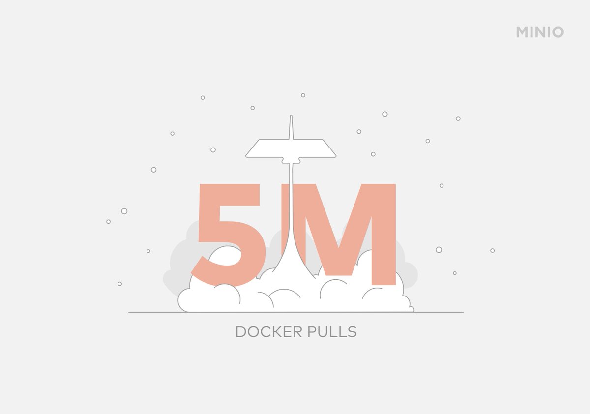 <a href="/Minio/">MinIO</a> reached 5M <a href="/Docker/">Docker</a>  pulls today, thank you for all the love and support 🎉🎉🙏🏼