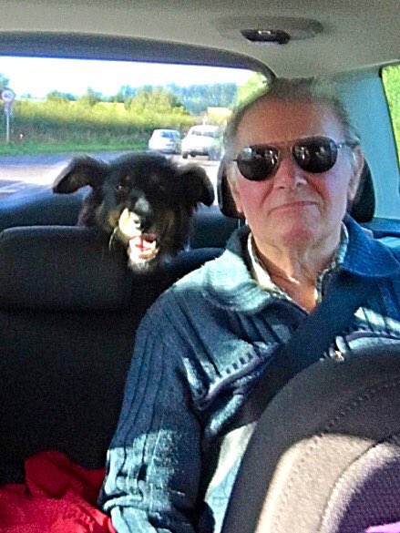 GracieMaeve's tweet photo. Me with my Grandpaw #GraceonTour #roadtrip @Wiggooo @BCTGB @GroverTdog https://t.co/gNb3uNama9