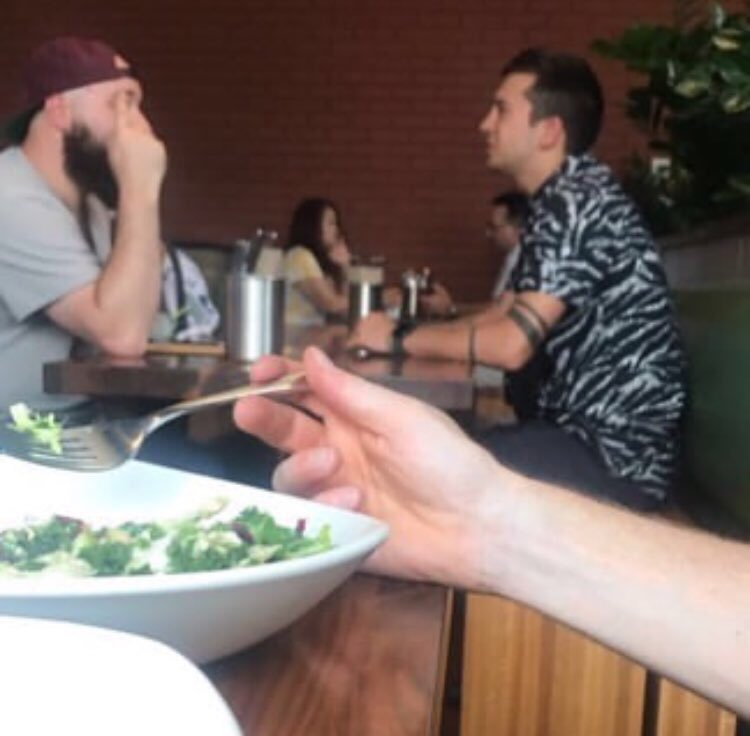 aircatches's tweet photo. are you serious? right in front of my salad? https://t.co/GU3KvnrBoV
