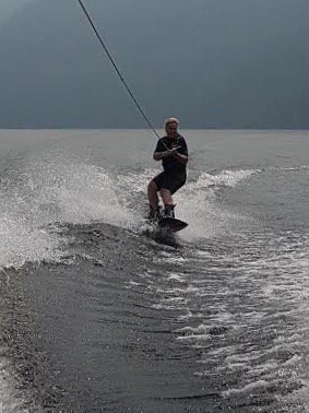 Safe landing going over the wake...1st time this year...#wakeboard