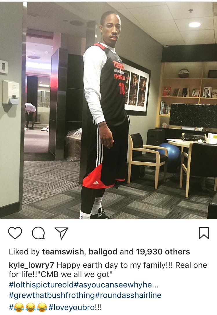 Kyle Lowry wishes DeMar DeRozan a happy birthday with a hilarious throwback photo and captions  ( : / IG) 