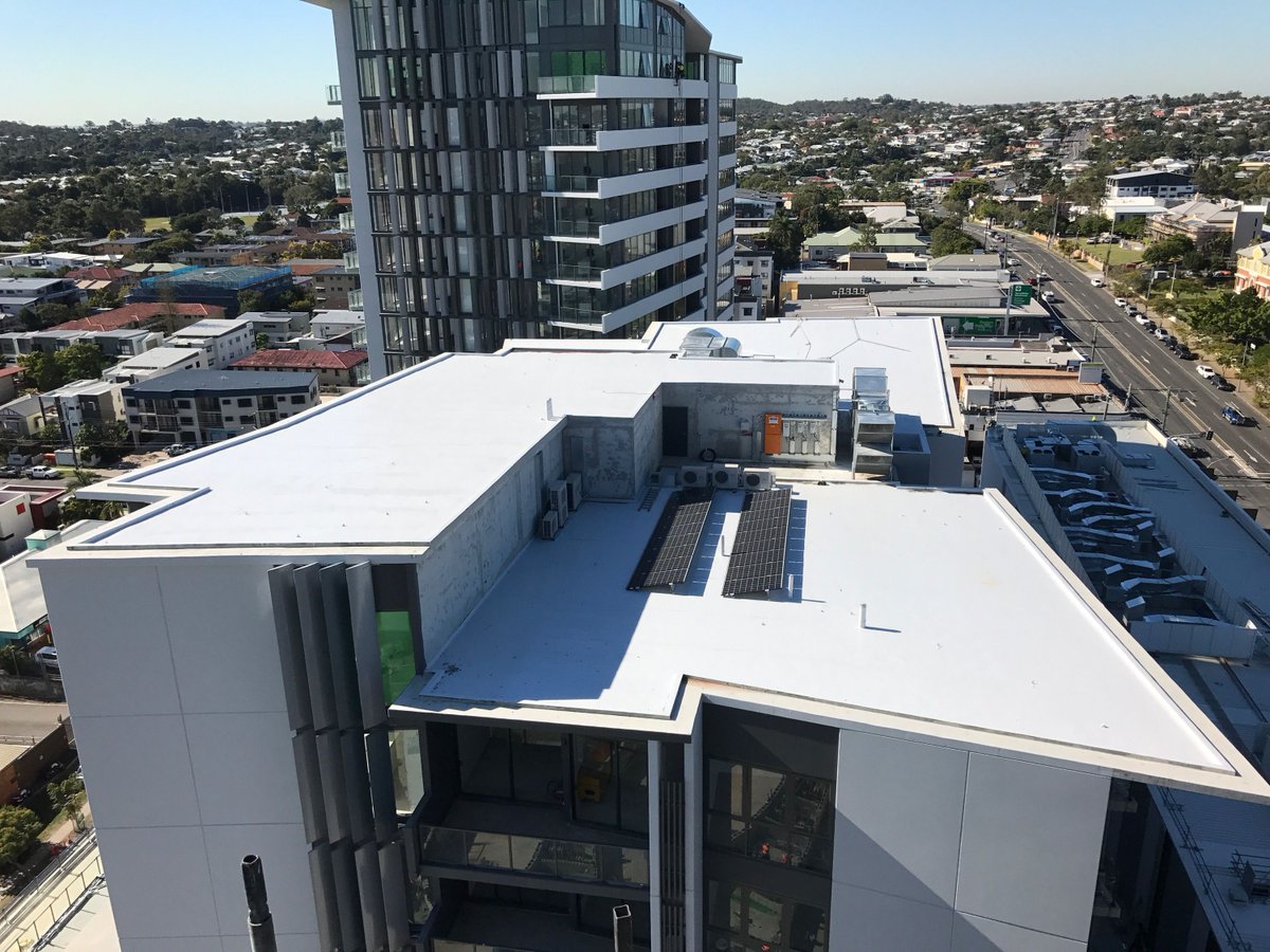 #Enviro HP1200, primer &amp; 850 used on this roof at #Corparoo Towers  ☀️  #Brisbane #Rooftop #Project #Construction 🌤