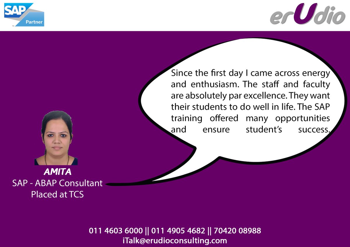 erudioeducation's tweet photo. It was a pleasure to be part of your #SAP #global #consulting journey. We wish you all the success in life. #consultant #erudio #career https://t.co/qv9i9urCFM