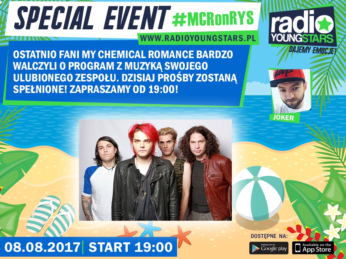 Jokeronators's tweet photo. Udało mi się to załatwić :D Walczyliście dzielnie i nie mogłem o Was zapomnieć! Już dzisiaj od 19:00 #MCRonRYS <3 radioyoungstars.pl 

RT :) https://t.co/xkUhfUvgd5