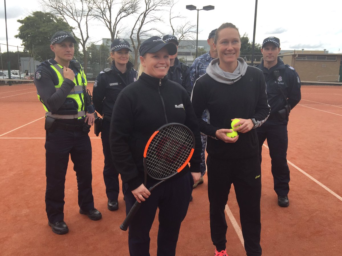 abbydinham's tweet image. #SamStosur an exceptional human being, launching tennis program for emergency service workers @TennisAustralia @SBSNews