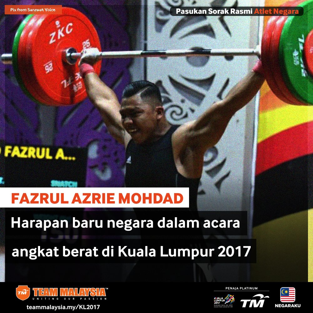 UnifiSports's tweet photo. Ketiadaan @keteng77 di #KL2017, buka ruang buat atlet muda angkat berat 🇲🇾, Fazrul Azrie prospek utama utk raih emas. 💪🏻 #KamiTeamMalaysia https://t.co/sjECWQvajg