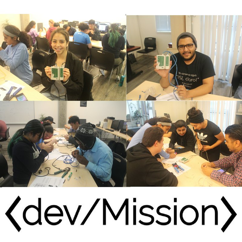 leonardoysosa's tweet image. @devMission_ students crimping cables today! #crimping #networkinglesson #introtonetworking #nextgenerationsoftechtalent