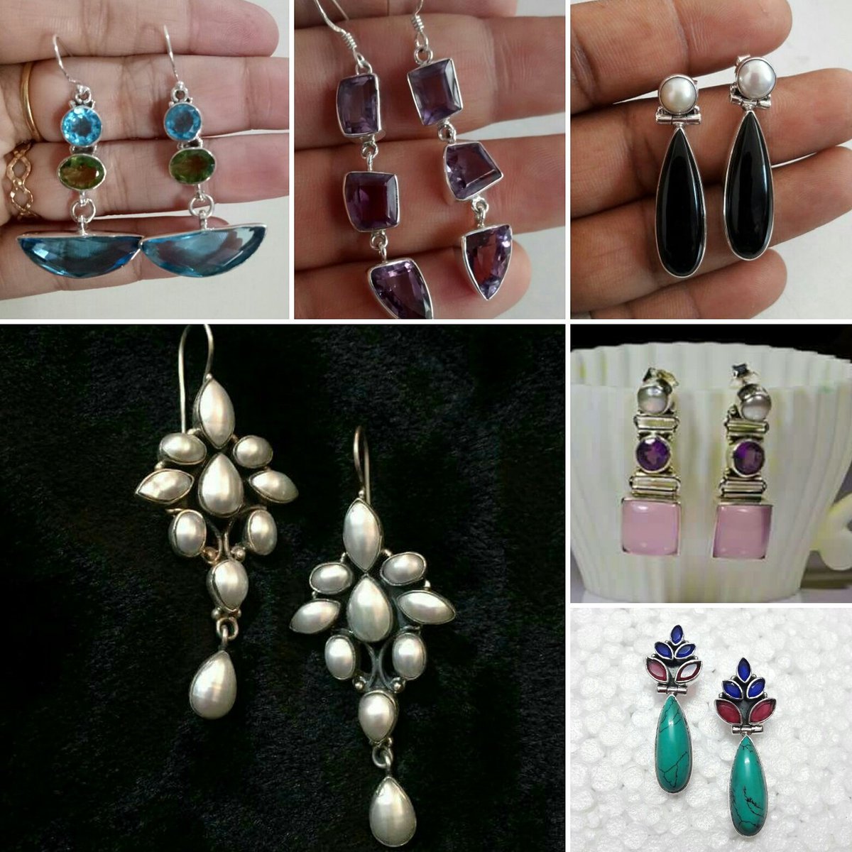 I have enough #jewelry said No one!
#puresilverearrings  #elegantstuds #elegantdangle #workwearjewellery for the #trendyjewellery lover!