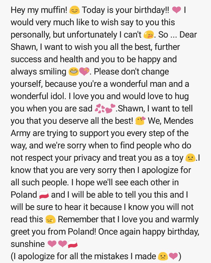 whosaw2's tweet photo. I love You @ShawnMendes ❤ Please rt &amp; fav 💝 #19YearsOfShawn #HappyBirthdayShawnMendes #HappyBirthdayShawn #happybirthdayfrompolandshawn https://t.co/ZNiy4adNgi