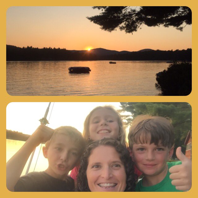 JennaGrayNHES's tweet photo. Sunset selfie at the lake in New Hampshire! #NHESummerSelfie https://t.co/pzV151a6PD