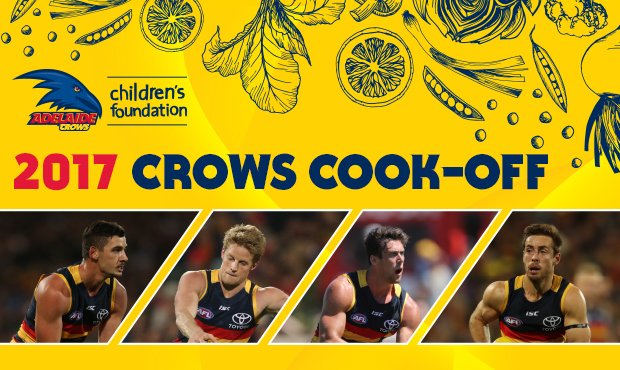 We fry as one...? 🍳 Join Tex, Sloaney, Harto & Dougy at the @CrowsFoundation Crows Cook-Off! Details ➡️ weflyas.one/2h1SpTj #weflyasone