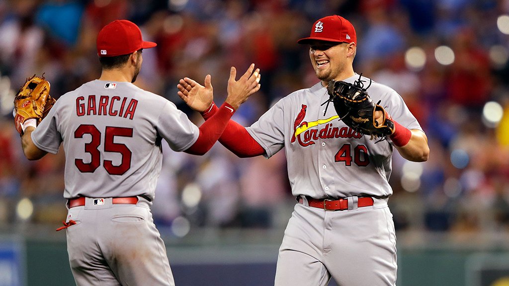 MLB's tweet photo. Offensive outburst, strong outing from @Tsunamy27 have @Cardinals right in NL Central mix: https://t.co/KkZRNCl3LE https://t.co/fyw0BIl2EN