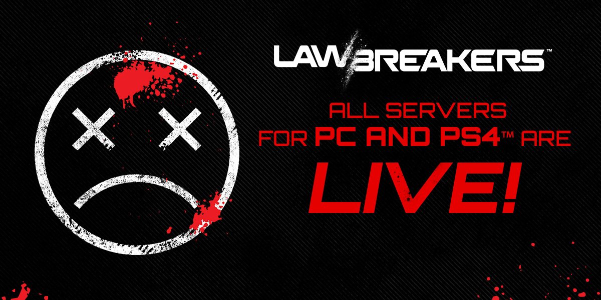 LawBreakers is now live WORLDWIDE on PS4 and STEAM. We hope you're ready. #skilledAF

BUY NOW: bit.ly/LB_BuyNow