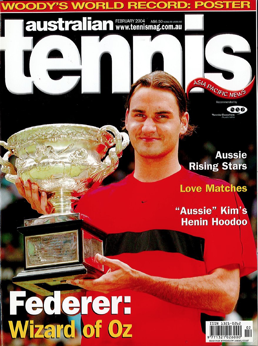 AusTennisMag's tweet photo. Happy birthday Roger #Federer. As you celebrate 36 years, weโre celebrating your 26 ATM covers โ from first in Feb 2004 to our current issue https://t.co/dW7qpmkelV