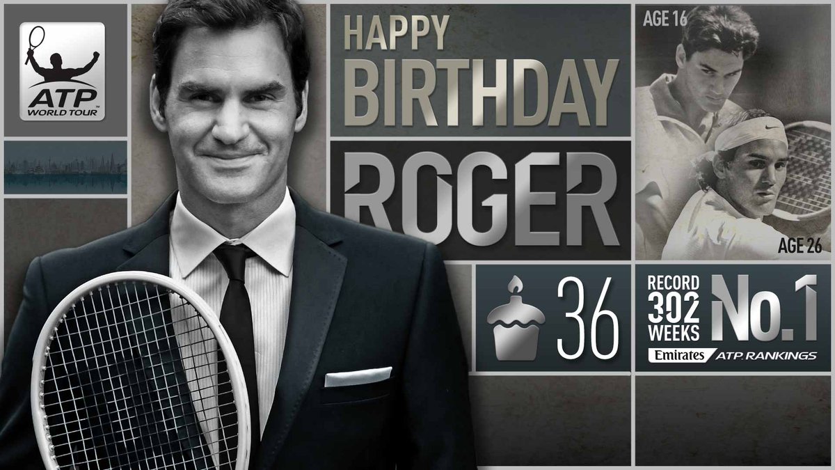 atptour's tweet image. Happy 36th birthday, Roger Federer! 🎉 Join us in reliving 36 shots that have made the 🇨🇭 star's career great. More: bit.ly/2woL8AA