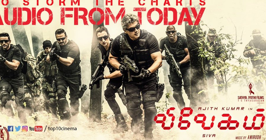 top10cinema's tweet photo. #Vivegam Music Review
https://t.co/kxqRqUBXOS
#Ajith @directorsiva @anirudhofficial @SathyaJyothi_ #VivegamAudioLaunch https://t.co/fPlj9d2Lyh