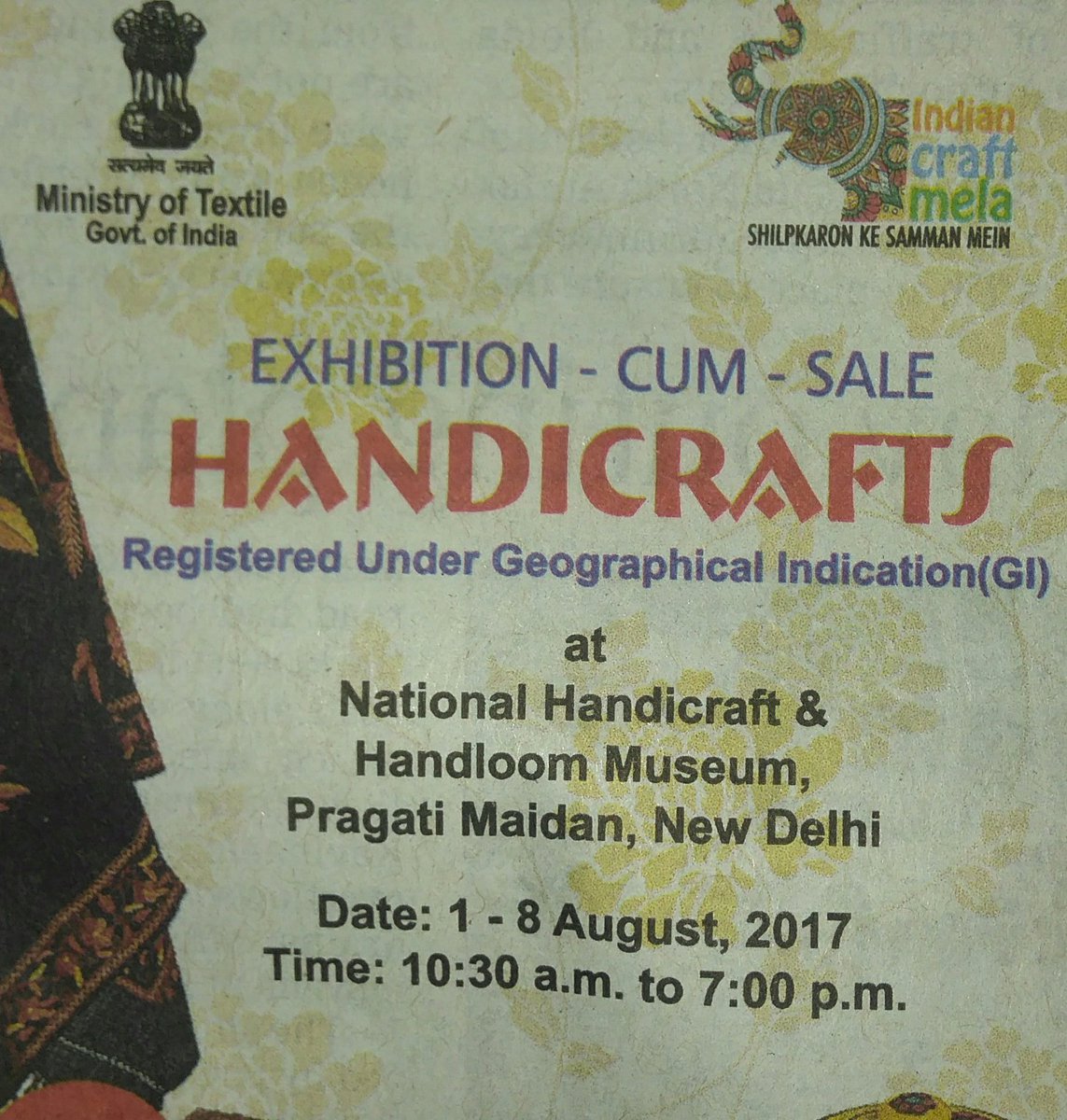 ArvindAMRSC's tweet photo. @TexMinIndia 
Please don't publish such adv. where exact address not mention may be you are not aware of how big is Pragati Maidan. https://t.co/zrLJdBdzGf