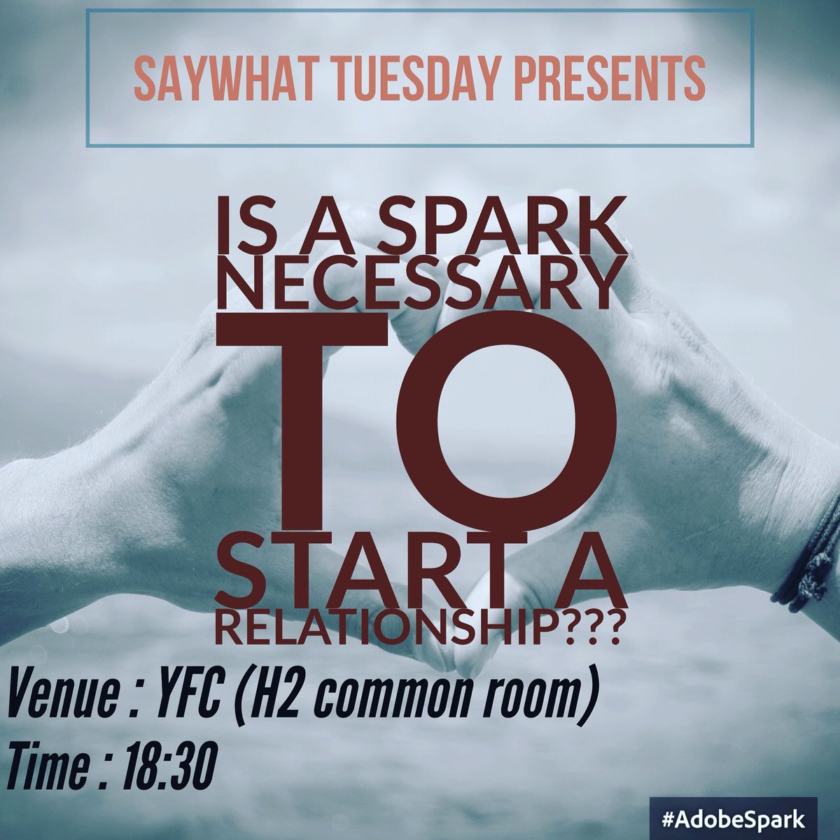 SaywhatHIT's tweet photo. For you to be in a relationship should there be that spark first time meeting or its something that comes with time.... make a date with us https://t.co/mom7aNg6a7