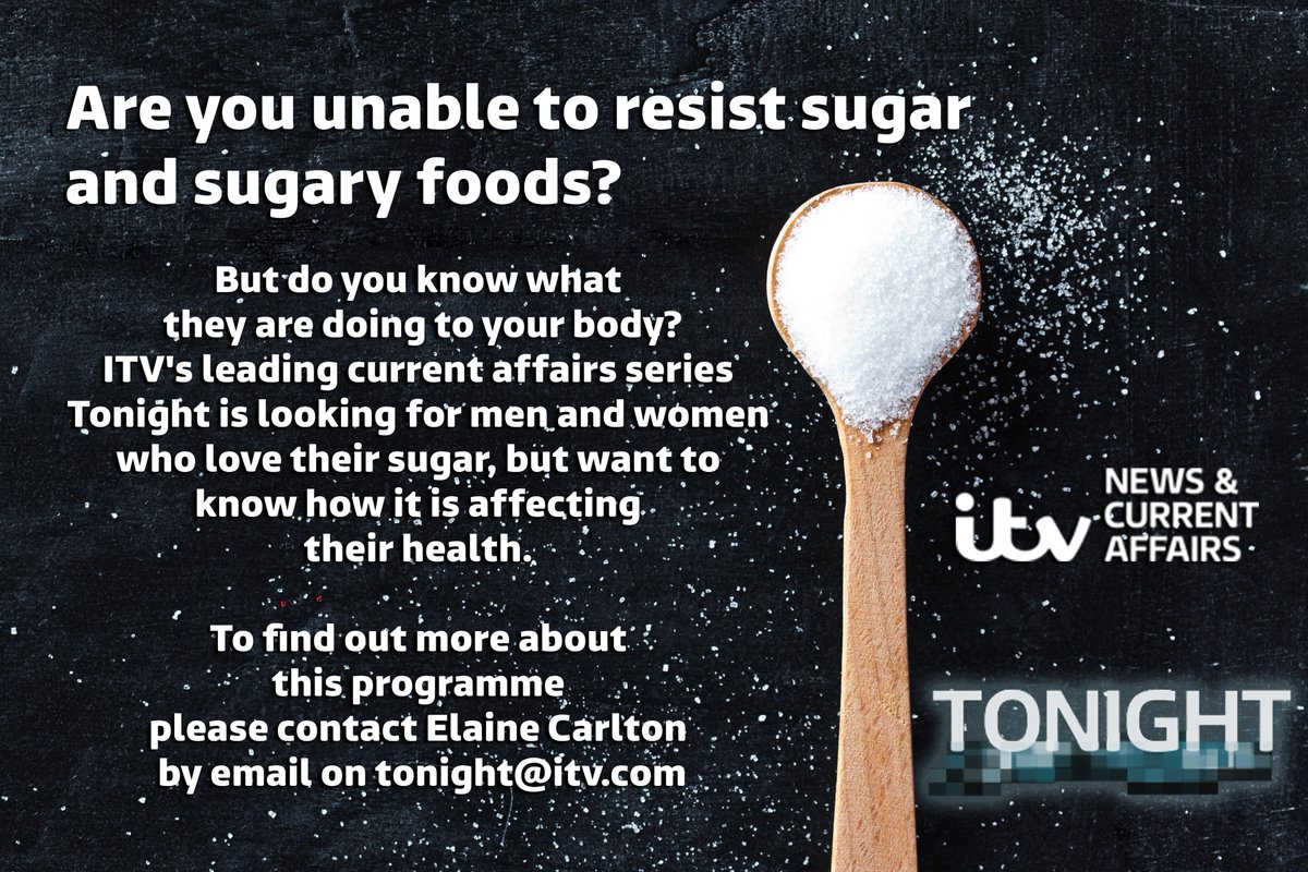 How much sugar do you eat? Always reaching for sugary foods? #ITVTonight would love to hear from you. Get in touch!
