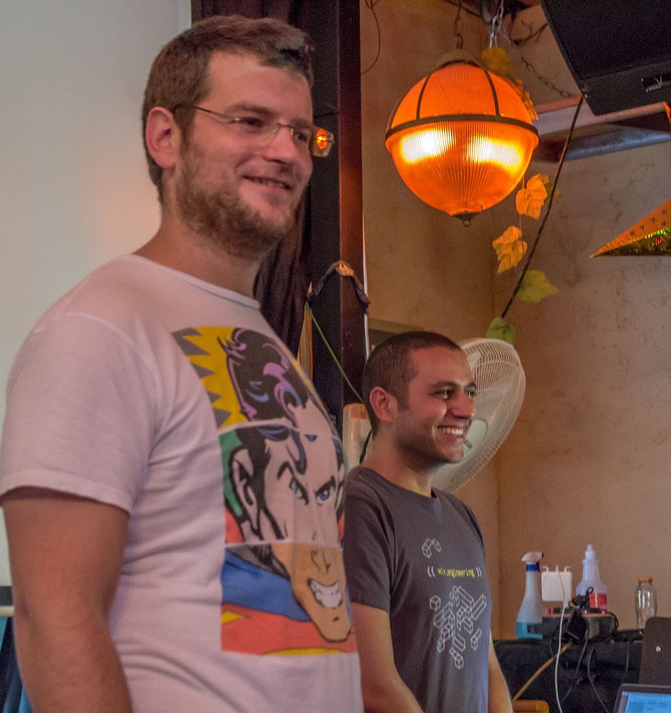 WixEng's tweet photo. .@attalofir & @arye_lu sharing the @WixEng way of maintaining a flexible and friendlier code. Yesterday at our meetup in #beersheba: https://t.co/kXOYYxHEdV