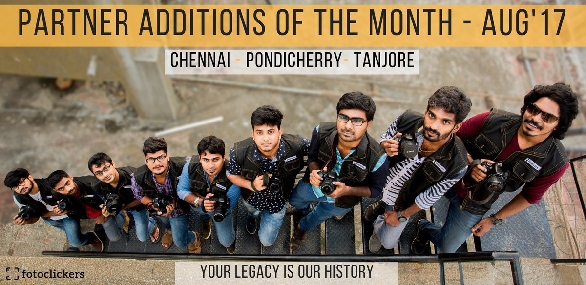 fotoclickers's tweet photo. PARTNER ADDITIONS OF THE MONTH-August 2017 
#Chennai #Pondicherry #Puducherry #Tanjore #Thanjavur #India #InstantPhotographer #PayPerMinute https://t.co/m5o1U6JymO