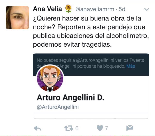 ArturoAngellini's tweet photo. Quieren hacer su buena obra nocturna? Repórtenla a @anaveliamrm x SPAM, acoso ó amenaza. Vamos a ver quién puede +! @ANYELIUXS @DaniRemigio https://t.co/e1K9RN992N