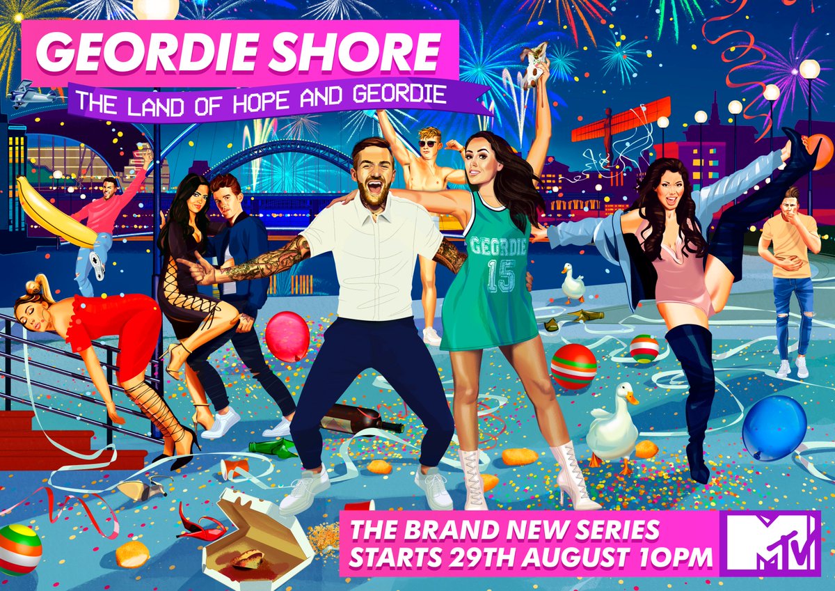 mtvgeordieshore's tweet photo. Newcastle's finest divvies are BACK for Geordie Shore The Land Of Hope and Geordie! The BRAND NEW series starts on Tues 29th Aug 10pm @MTVUK https://t.co/RllhsROuns