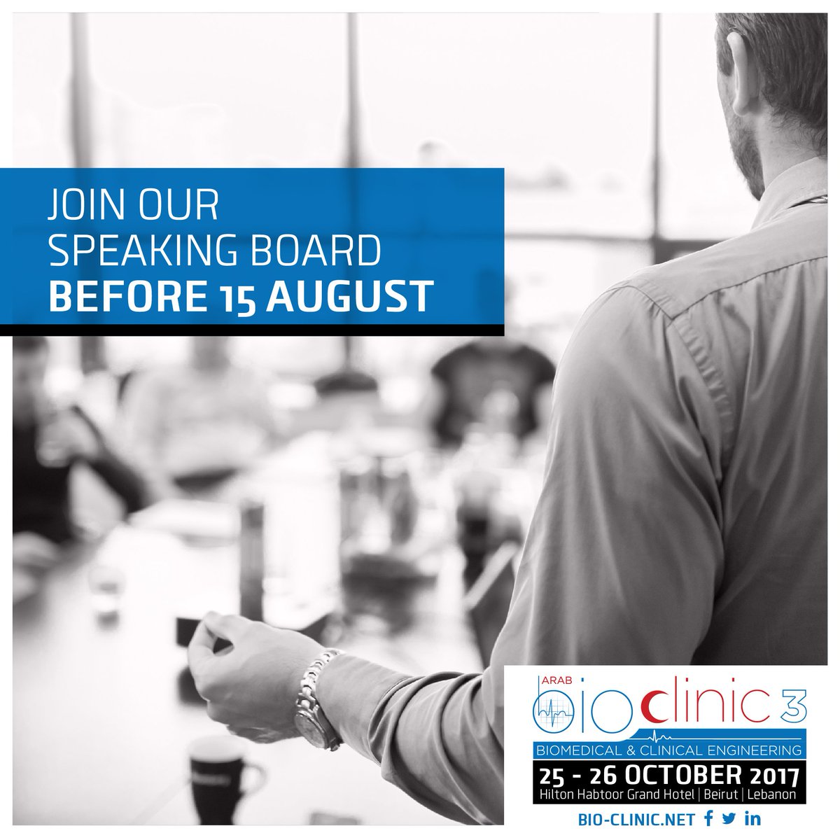 BioClinicConf's tweet photo. Join BioClinic Board of Speakers before August 15th #BioClinic #biomedical #engineering #technologies #lebanon https://t.co/zXeUEDJedp https://t.co/rgAlHGDkAC