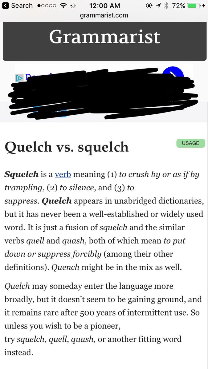 hannahmoosetana's tweet image. In sad #wordUsage notes of the week, I&apos;m now trying to make quelch happen. #Gretchen