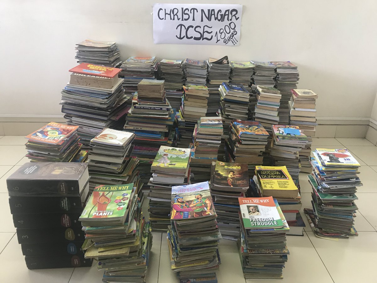Ability_Aids's tweet photo. Our book collection drive is receiving a positive response from schools across Trivandrum! First set of books from Christ Nagar School .... https://t.co/tw7VAszGaO