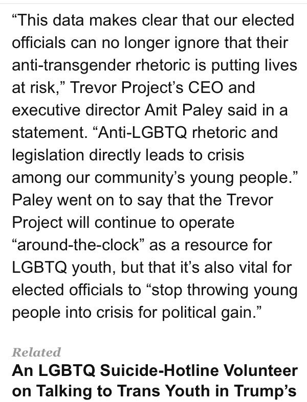 howdidyoureact's tweet image. @OurVoicesMD @baltimoresun @FoxNews @VP @PhRMA 
@POTUS #Tweets &amp;amp;
#LGBTQYouth Want 2 #KillThemselves
#howdidyoureact
thecut.com/2017/08/trevor…