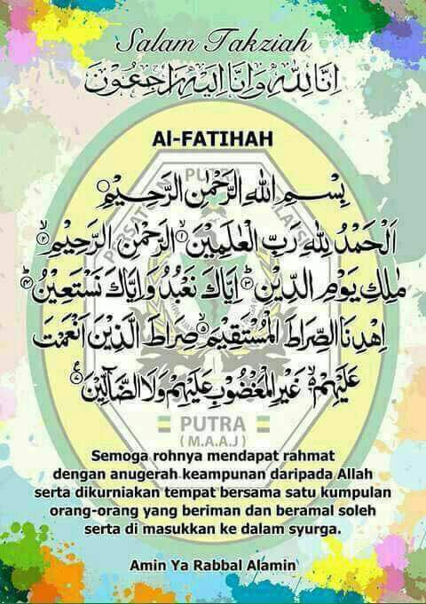 Al salam fatihah takziah Maut dirempuh