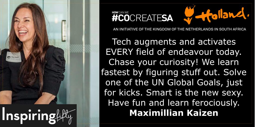 cocreateSANL's tweet image. Congratulations @MaxKaizen! You are #InspiringFiftySA | @treeshake