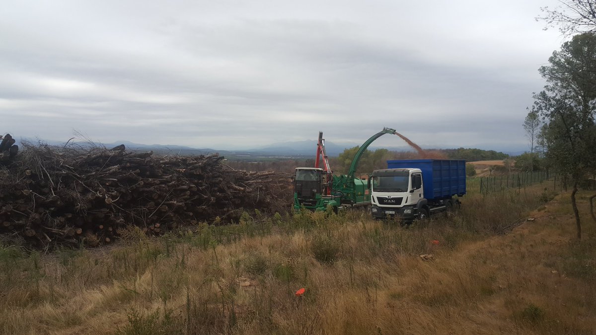 LigniaBiomassa's tweet photo. Avui triturant material a #Valldavià #Vilopriu de l'incendi de l'estiu passat. #Lignia #Biomassa. https://t.co/chkKnVUAQV
