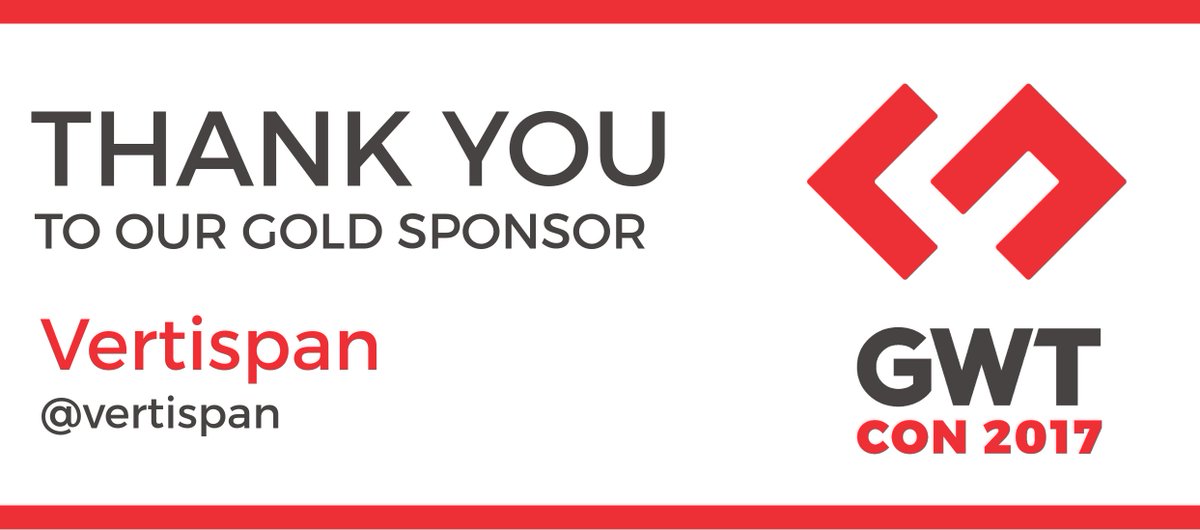 GwtCon's tweet photo. Thanks to @vertispan, #GWTcon2017 #GoldSponsor  
Thanks for being a precious supporter for the #GWTcon community! 
cc @ambisinister https://t.co/N8JB3kO0fD