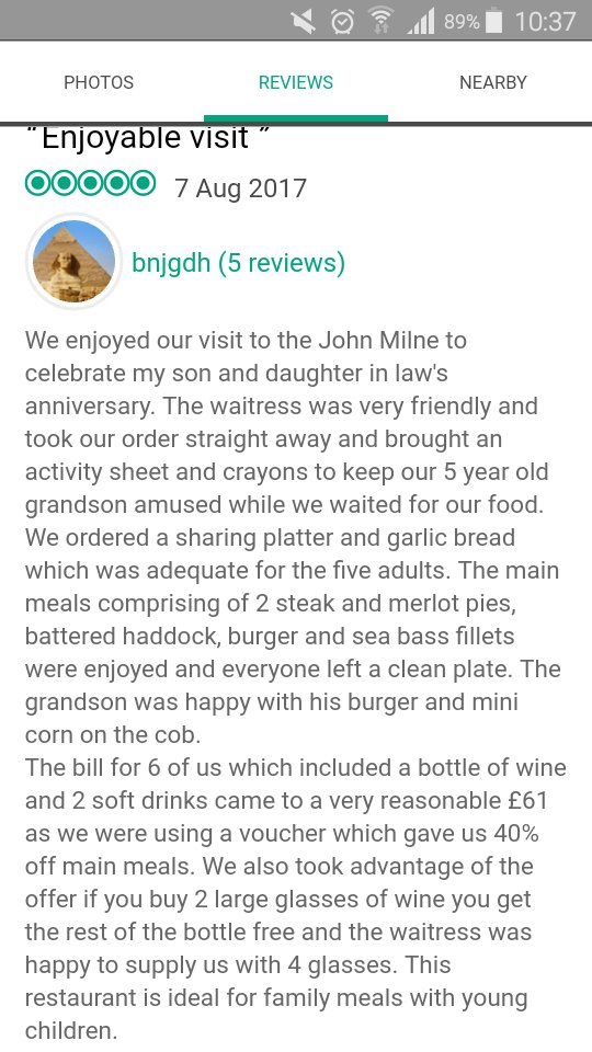 mandakwoodward's tweet photo. Another 5* from our team @davies_steele @StaplesClaire @WeAreSUGM @johnmilneTT @WhitbreadLewis @yourtabletable https://t.co/kqT2ZRqslf