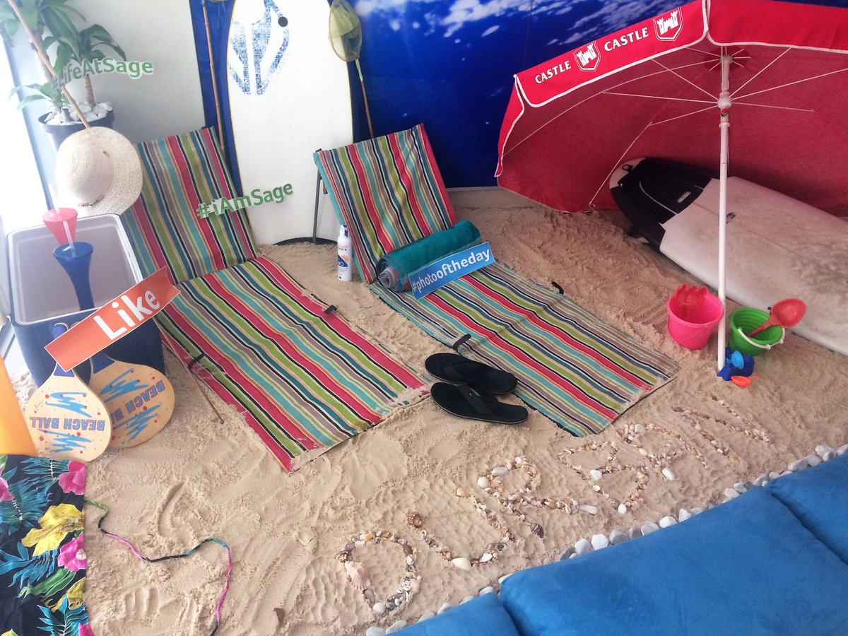 BronDorrofield's tweet photo. It's #PlatinumElite week @sagegroupplc, and we think the #Durban team definitely has the edge! The task? Create an office beach theme! 🌊⚓️🏖️ https://t.co/26ZXj65ApL