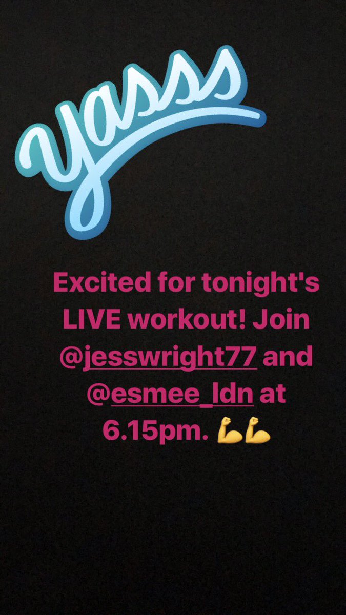 Who's ready for a LIVE workout tonight on our #instagram page?? Tune in at 6.15pm ✌️<a href="/MissJessWright_/">Jessica Wright</a> <a href="/Esmee_Gummer/">Esmée Gummer</a>