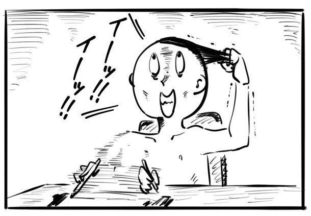 上手く描けない時に髪の毛引っ張りながら描く癖あるんですが、ハゲそうだし画的にもヤバいので治したい・・・ 