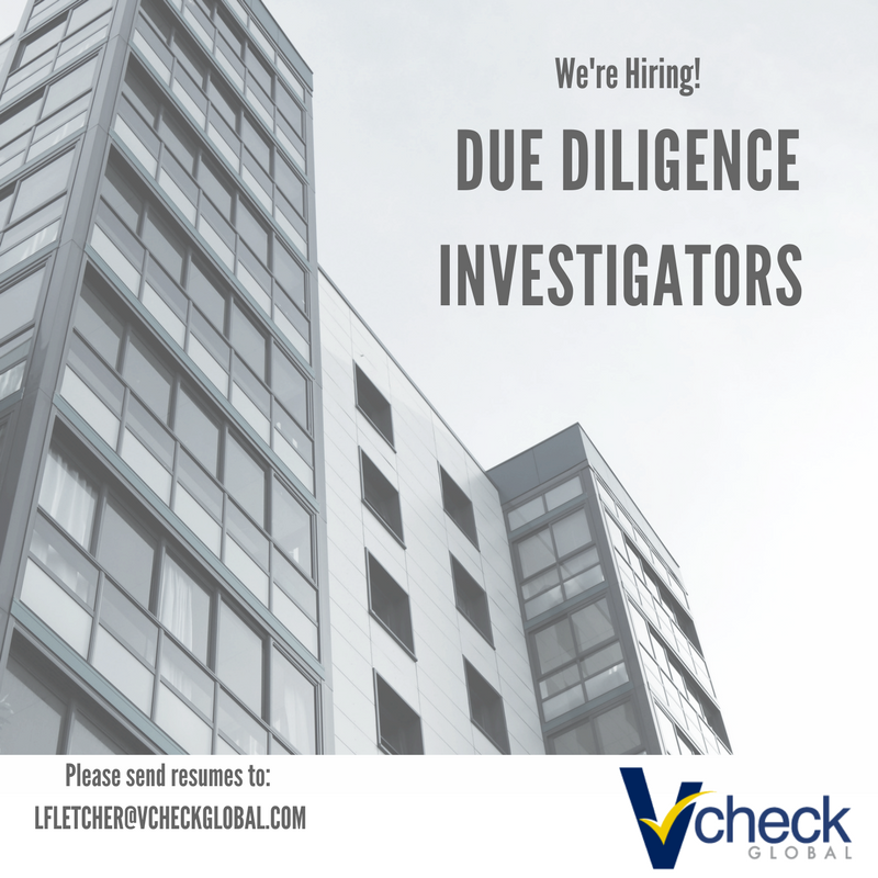 VcheckGlobal's tweet photo. Our LA office is hiring investigators! Reach out to our team for more information &amp; send resumes to Lyndee: Lfletcher@vcheckglobal.com https://t.co/jAFVCZ32pV