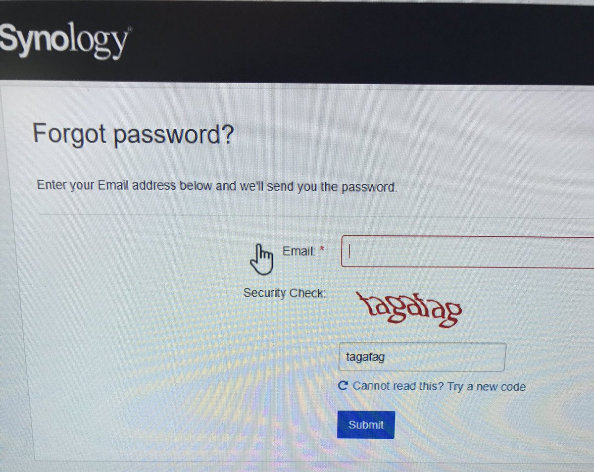 Manncl's tweet image. @synology the captacha I got this morning is not politically correct. #captachafails #codingfails