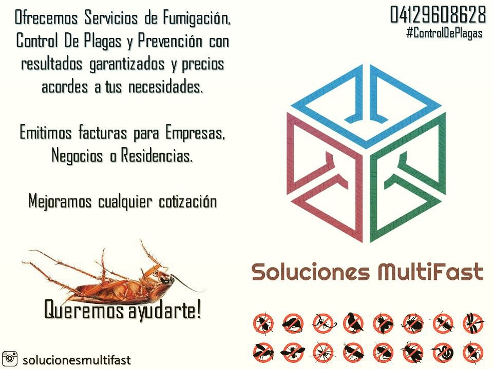 solmultifast's tweet image. Más que Soluciones somos SOLUCIONES MULTIFAST...

Queremos Ayudarte!

#solucionesmultifast #controldeplagas #fumigacion #Venezuela