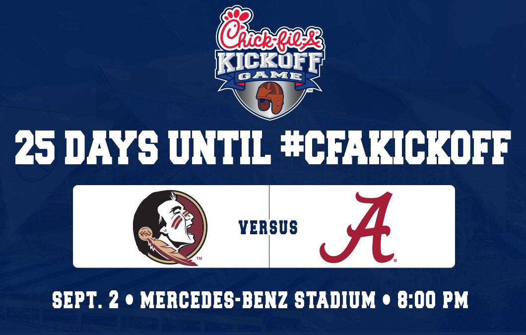 We're officially 25 days away from #CFAKickoff 🏈.