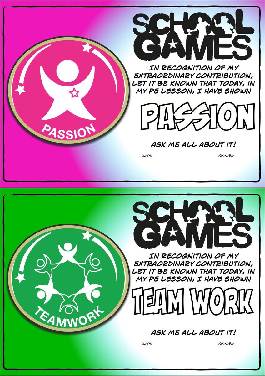 RyanParkerPE's tweet photo. Going to turn these into stickers to give out to students at the end of lessons! @YourSchoolGames https://t.co/aV1QZnNH3S