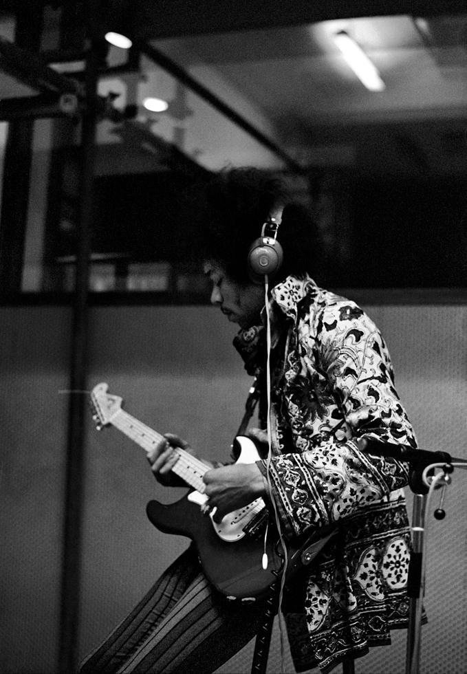 Jimi Hendrix at Olympic Studios in London, 1967