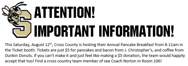 Do you like pancakes?  Of course you do!  Come on out to the Annual @SprayberryCC Pancake Breakfast on Saturday 8/12 in the Ticket Booth!