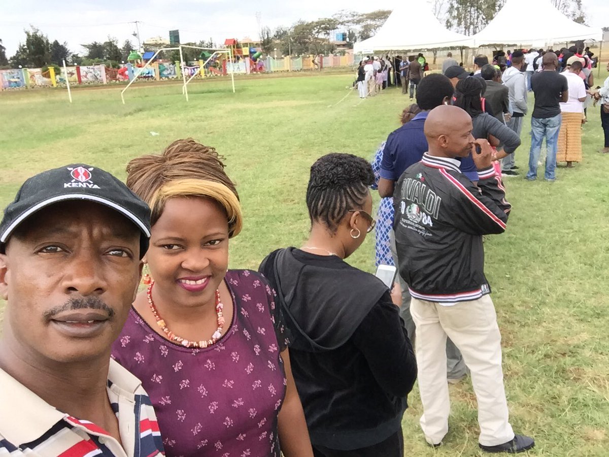 chriskirwa's tweet photo. On the line ... no baby for hire to jump queues 😎 at polling Station #SomewhereTu 😀 #KenyaDecides #ElectionKE2017 https://t.co/0gJFfx2sQw