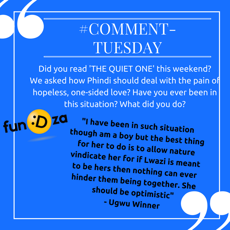 FundzaLitTrust's tweet photo. #CommentTuesday The Quiet One was a hit! Read it here: https://t.co/vdk0QcxoIT #Story #Read #Literacy https://t.co/L0791h06Sn
